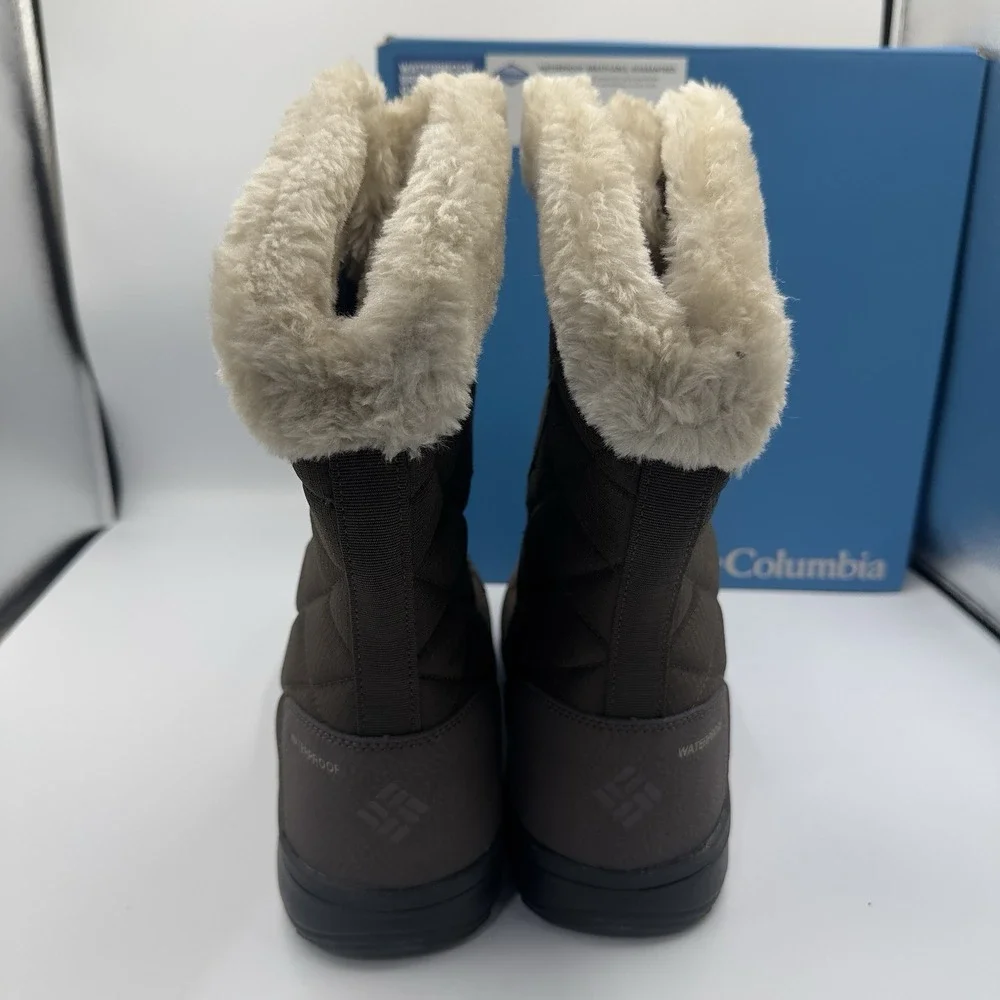 Columbia Ice Maiden II Women's size 11 Waterproof Lace Up Winter Brown Fur Boots
